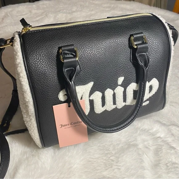 Juicy Couture Sherpa Satchel Crossbody Purse - Picture 2 of 3